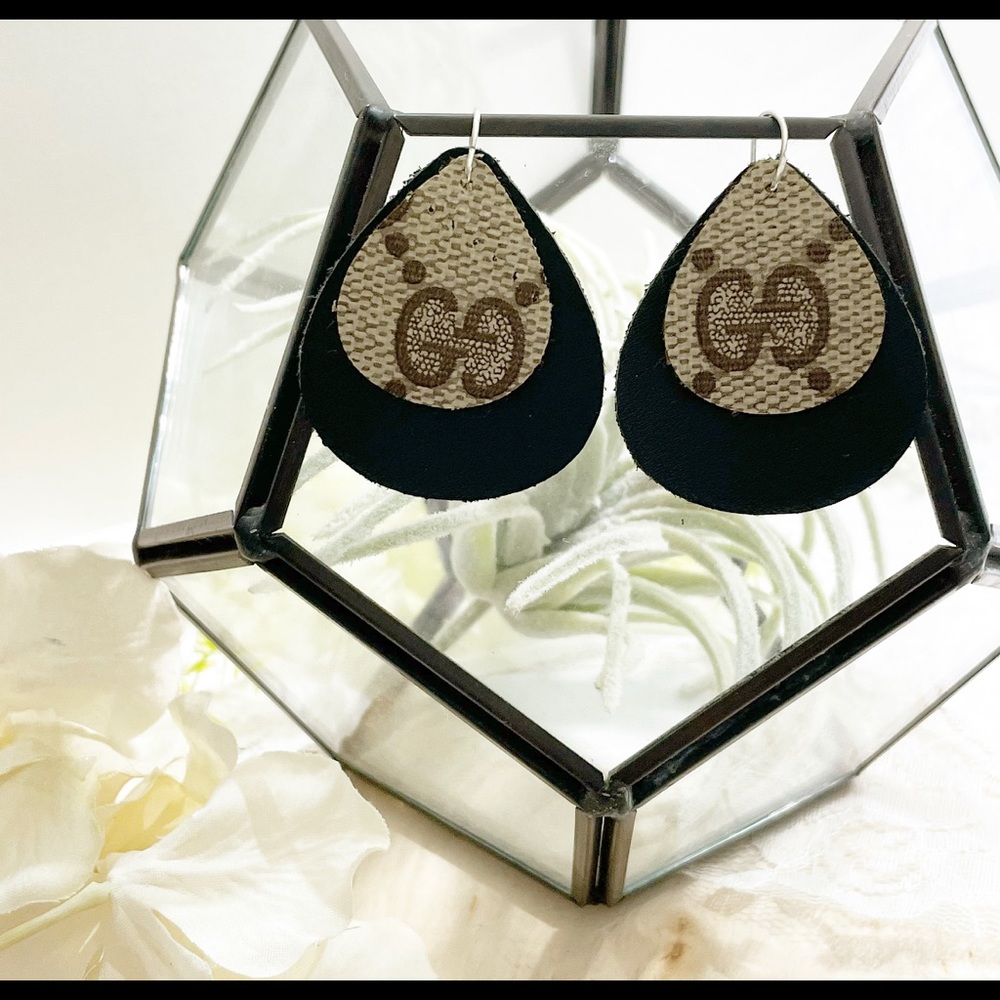 Gucci Earrings Handmade with authentic canvas
